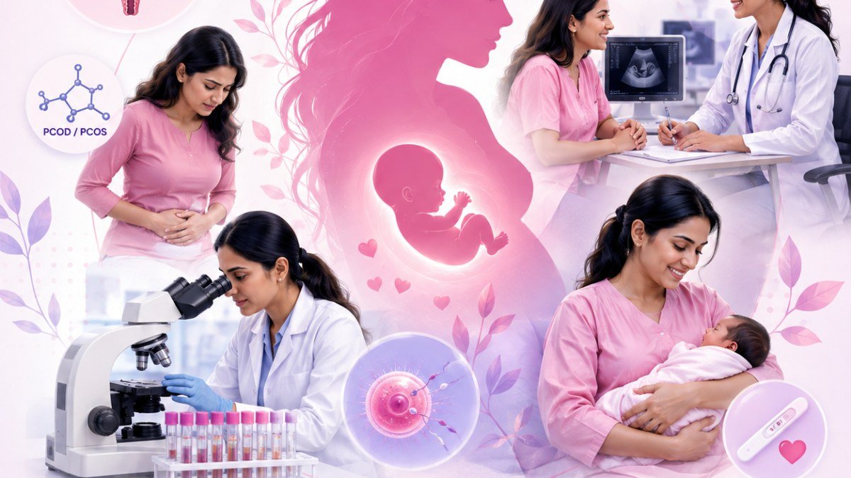 Women's health care, around a doctor scanning an expectant mother